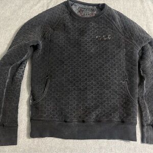 Rivet de Cru Brand quilted sweatshirt Dark Gray Size Large